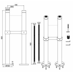 Burlington Brushed Nickel Pipe Shroud with Horizontal Support Bar W7BNKL