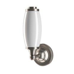 Burlington Round LED Wall Light with Brushed Nickel Base and Opal Tube Shade