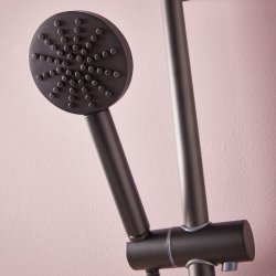 Scudo Matt Black Exposed Shower Riser Rail NU-080