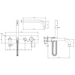 Scudo Core Chrome Wall Mounted Bath and Shower Mixer NU-149