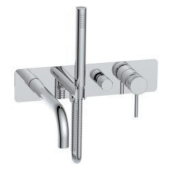 Scudo Core Chrome Wall Mounted Bath and Shower Mixer