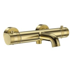 Scudo Core Brushed Brass Wall Mounted Bath Shower Mixer