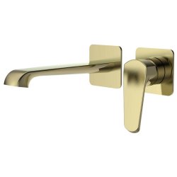 Scudo Montana Brushed Brass Wall Mounted Basin Mixer