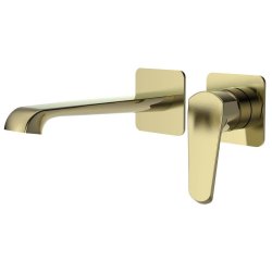 Scudo Montana Brushed Brass Wall Mounted Bath Mixer