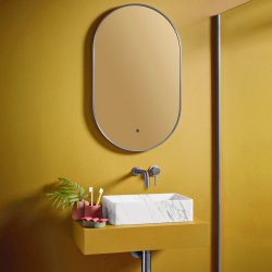 Scudo Aubrey 500 x 800mm Gunmetal Oval LED Mirror