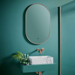 Scudo Aubrey 500 x 800mm Brushed Bronze Oval LED Mirror