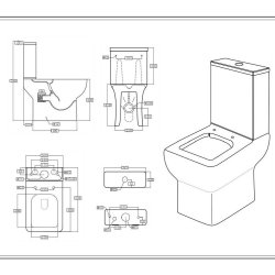 Scudo Choices 550 Open Back Pan with Cistern and Soft Close Seat CHOICES-OPEN-PAN-SEAT/CERAMIC-CISTERN-444