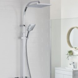 Bristan Qubo Chrome Thermostatic Bar Mixer Shower with Rigid Riser