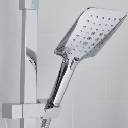 Bristan Qubo Chrome Thermostatic Bar Mixer Shower with Rigid Riser