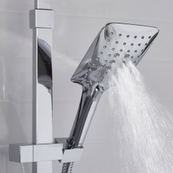 Bristan Qubo Chrome Thermostatic Bar Mixer Shower with Rigid Riser