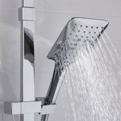 Bristan Qubo Chrome Thermostatic Bar Mixer Shower with Rigid Riser