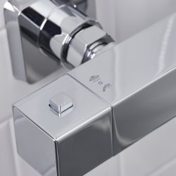 Bristan Qubo Chrome Thermostatic Bar Mixer Shower with Rigid Riser