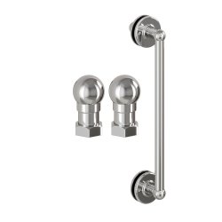 Burlington Classique 1700mm Sliding Shower Door in Brushed Nickel 1850 Handle and Finial Cutout