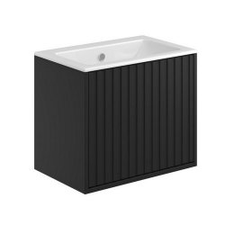 Scudo Alfie 600mm Matt Black Wall Mounted Vanity Unit and Basin