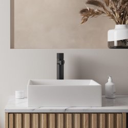 Scudo Alfie 1400mm Sonoma Oak Double Wall Mounted Vanity Unit and Basin