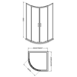 Nuie Rene 1000mm Chrome Framed Quadrant Shower Enclosure