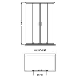 Nuie Rene 1400mm Chrome Framed Double Sliding Shower Door