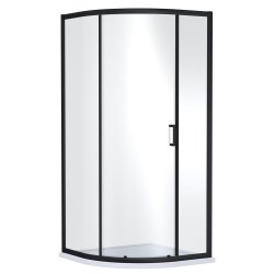 Nuie Rene 900mm Black Framed Single Door Quadrant Shower Enclosure