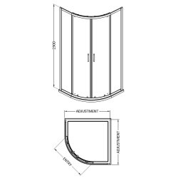 Nuie Rene 800mm Brushed Brass Framed Quadrant Shower Enclosure