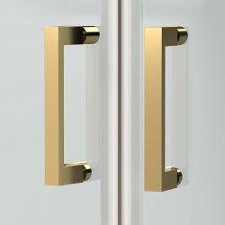 Nuie Rene 1000 x 800mm Brushed Brass Framed Offset Quadrant Shower Enclosure