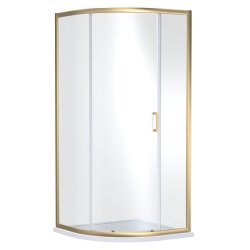 Nuie Rene 900mm Brushed Brass Framed Single Door Quadrant Shower Enclosure