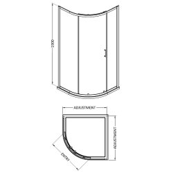 Nuie Rene 900mm Brushed Brass Framed Single Door Quadrant Shower Enclosure