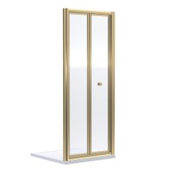 Nuie Rene 700mm Brushed Brass Framed Bifold Shower Door