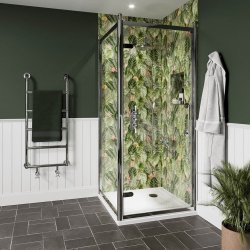 Burlington Classique 800mm Hinged Shower Door in Chrome Burlington Classique 800mm Hinged Shower Door in Chrome with Optional Side Panel and 1850 handles