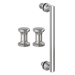 Burlington Classique 800mm Hinged Shower Door in Chrome 1909 Handles