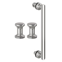 Burlington Classique 900mm Hinged Shower Door in Chrome 1909 Handles