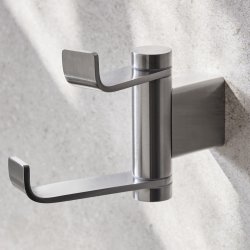 Miller Miami Brushed Nickel Swivel Double Robe Hook