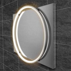 HiB Solas 60 Chrome LED Bathroom Mirror-1