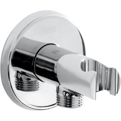 Bristan Round Chrome Wall Outlet with Integral Handset Holder