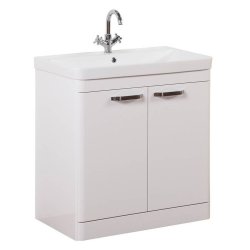 Kartell Options 800mm White Floor Standing 2 Door Vanity Unit & Basin