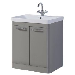 Kartell Options 800mm Basalt Grey Floor Standing 2 Door Vanity Unit & Basin