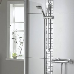 Bristan Frenzy Thermostatic Exposed Cool Touch Bar Shower with Kit and Multi Function Handset