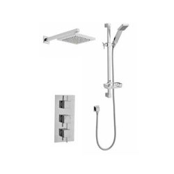 Kartell Pure Triple Thermostatic Concealed Shower Valve with Fixed and Adjustable Heads