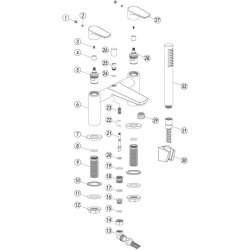 Ajax Beverley Chrome Bath Shower Mixer