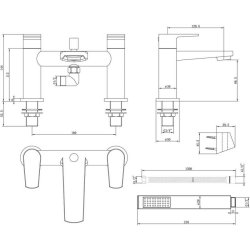 Ajax Beverley Chrome Bath Shower Mixer