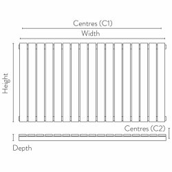 Scudo Bravo White 600 x 886mm Horizontal Single Designer Radiator