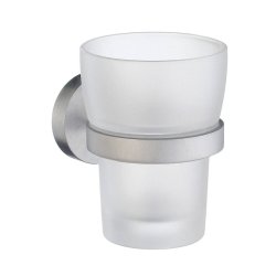 Smedbo Home Brushed Chrome Holder with Tumbler