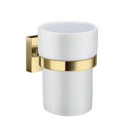 Smedbo House Polished Brass Holder with Tumbler