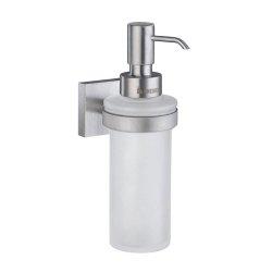 Smedbo House Brushed Chrome Holder with Glass Soap Dispenser