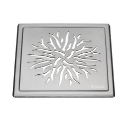 Smedbo Outline Brushed Chrome Floor Grating Crown Pattern