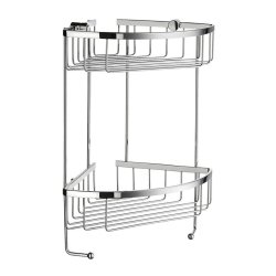 Smedbo Sideline 195 x 195mm Design Polished Double Corner Soap Basket