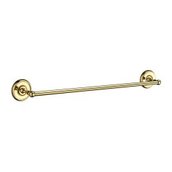 Smedbo Villa Polished Brass Single Towel Rail