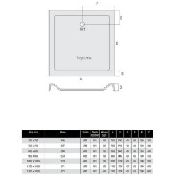 MX Elements 1000 x 1000mm Square Flat Top Shower Tray