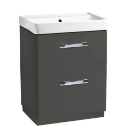 Tavistock Compass 600mm Gloss Clay Double Drawer Freestanding Unit & Basin