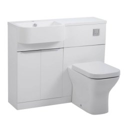 Tavistock Match 1000mm Gloss White Left Handed Unit & Basin