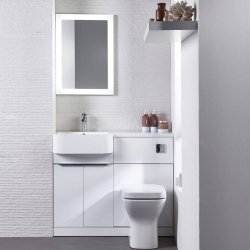 Tavistock Match 1000mm Gloss White Left Handed Unit & Basin